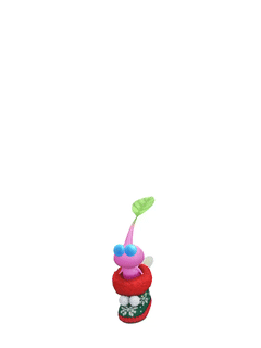 An animation of a Winged Pikmin with a 2025 Ornament from Pikmin Bloom.