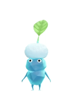 An animation of a Ice Pikmin with Snow from Pikmin Bloom.