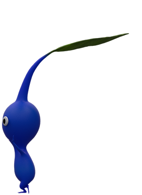 An animation of a Blue Pikmin from the Play Nintendo website.
