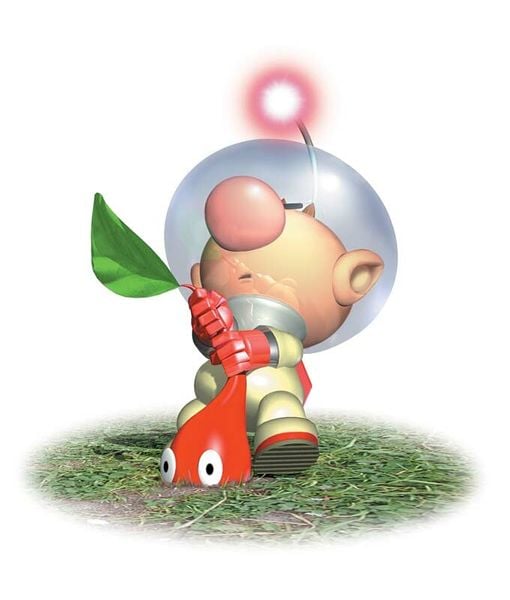 File:Olimar pulling out a Red Pikmin sprout.jpg