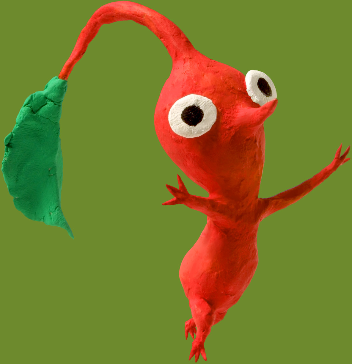 A clay model of a Red Pikmin.