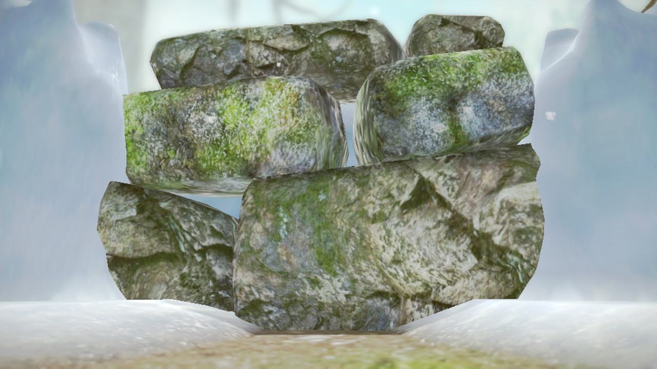 A set of stubborn rocks blocking an entrance in the Distant Tundra.