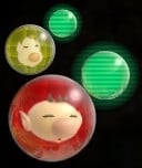The health display in Pikmin 3 Deluxe's HUD with Olimar and Louie in the Side Stories.