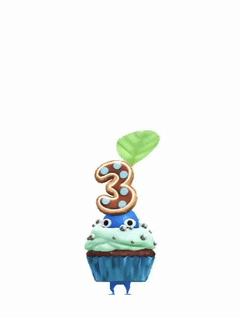 File:PB Blue Pikmin 3rd Anniversary Cupcake.gif