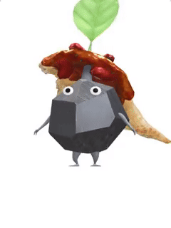 An animation of a Rock Pikmin with a Curry Bowl from Pikmin Bloom