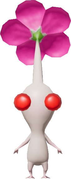 A render of a White Pikmin from Pikmin 4.