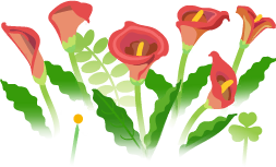 File:Red calla lily flowers icon.png