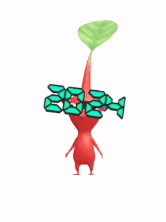 An animation of a Red Pikmin with 2024 Glasses from Pikmin Bloom