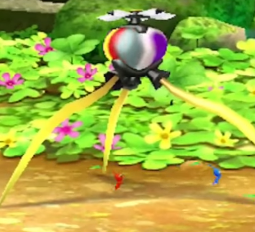 The Onion in the Pikmin Park. Purple and white liquids can be seen.