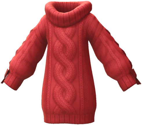 File:PB Mii part Cowl Turtleneck Knit Dress (Red) icon.png