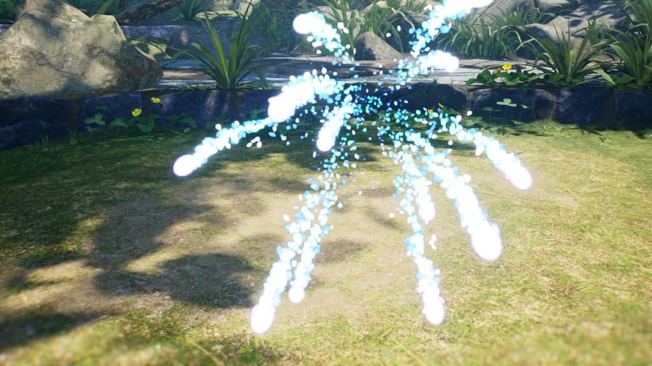 The firework explosion after a Lesser Spotted Jellyfloat is defeated in the Piklopedia (Pikmin 4).