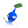 The icon for a Blue Pikmin on the leaf stage.