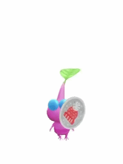 An animation of a Winged Pikmin with a Winter Sticker from Pikmin Bloom.