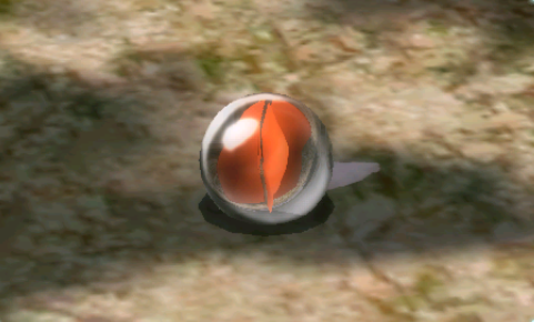 Screenshot of the Omniscient Sphere in Pikmin 2's Treasure Hoard.