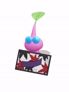 An animation of a Winged Pikmin with a Flower Card from Pikmin Bloom