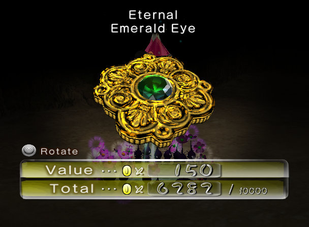 The Eternal Emerald Eye being analyzed.