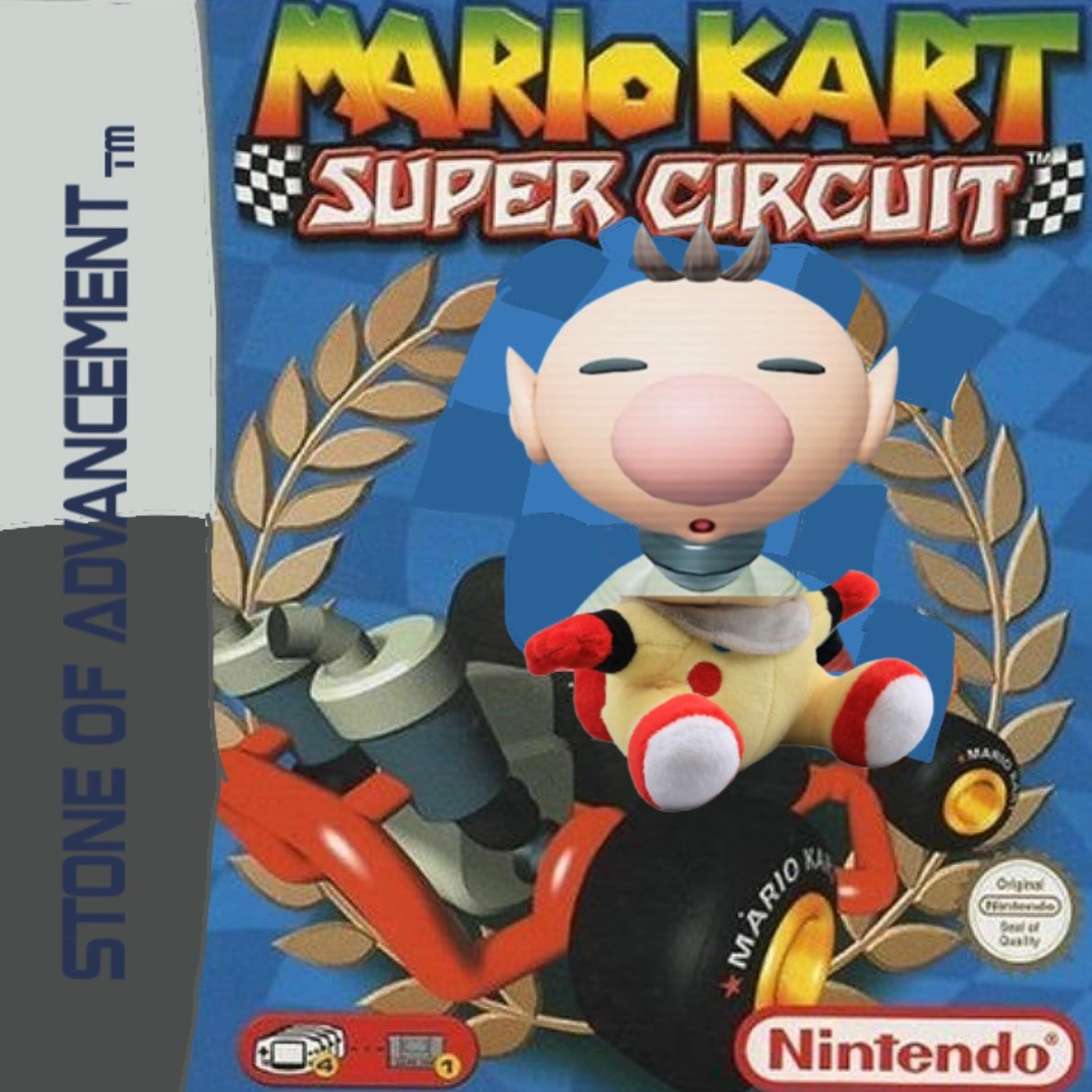 Mario Kart Super Circuit Box with Olimar as Mario.