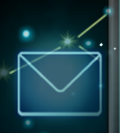 A constellation in the background of the mail menu.