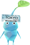 An Ice Station Decor Pikmin with Ticket decor from Pikmin Bloom.