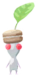 Lifelog artwork of a White Sweetshop Decor Pikmin with Macaron decor from Pikmin Bloom.