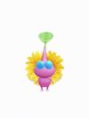 An animation of a Winged Pikmin with a Dandelion from Pikmin Bloom.