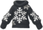"Snowflake Sweater (Black)" Mii outerwear part in Pikmin Bloom. Original filename is icon_of0163_Jac_SweaterBaggy2_c01.