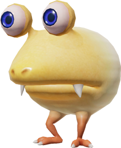 A render of an Albino Dwarf Bulborb from Pikmin 4.