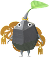 A Rock Special Decor Pikmin with Lunar New Year Ornament: Gold decor from Pikmin Bloom.