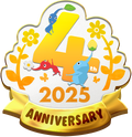 The 4th Anniversary badge from Pikmin Bloom.