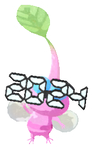 Lifelog artwork of a Winged Special Decor Pikmin with 2024 Glasses decor from Pikmin Bloom.