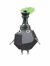 An animation of a Rock Pikmin with a Black Chess Piece from Pikmin Bloom
