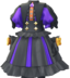 "Witch Costume Dress (Purple)" Mii dress part in Pikmin Bloom. Original filename is icon_of0118_Cos_WitchDress1_c01.