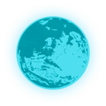 The planet as seen in the background of the Tablet menu.