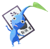 Lifelog artwork of a Blue Special Decor Pikmin with Hanafuda Card (Volume 2) decor from Pikmin Bloom.