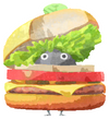 Lifelog artwork of a Rock Burger Place Decor Pikmin with Burger decor from Pikmin Bloom.