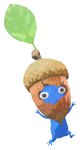 Lifelog artwork of a Blue Forest Decor Pikmin with Acorn decor from Pikmin Bloom.