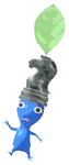 Lifelog artwork of a Blue Special Decor Pikmin with Chess Piece decor from Pikmin Bloom.
