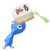 Lifelog artwork of a Blue Special Decor Pikmin with Mahjong Tile decor from Pikmin Bloom.