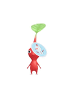 An animation of a Red Pikmin with a Winter Sticker from Pikmin Bloom