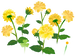 Texture for yellow dahlia flowers on the map in Pikmin Bloom.