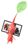 Lifelog artwork of a Red Special Decor Pikmin with Hanafuda Card (Volume 1) decor from Pikmin Bloom.