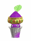 An animation of a Purple Pikmin with Color Powder from Pikmin Bloom.