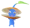 Lifelog artwork of a Blue Beach Decor Pikmin with Shell decor from Pikmin Bloom.