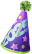 "2025 Party Hat (Purple)" Mii head item part in Pikmin Bloom.