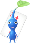 A special Blue Decor Pikmin with a Playing Card costume from Pikmin Bloom.