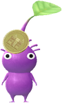 A Purple Roadside Decor Pikmin with Coin (Rare) decor from Pikmin Bloom.