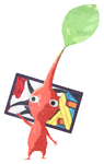 Lifelog artwork of a Red Special Decor Pikmin with Hanafuda Card (Volume 2) decor from Pikmin Bloom.