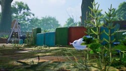 A screenshot of Pikmin 4 showing the Sun-Speckled Terrace.