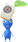 A blue Decor Pikmin with a Mahjong Tile Costume.