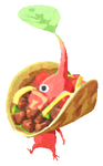 Lifelog artwork of a Red Mexican Restaurant Decor Pikmin with Taco decor from Pikmin Bloom.